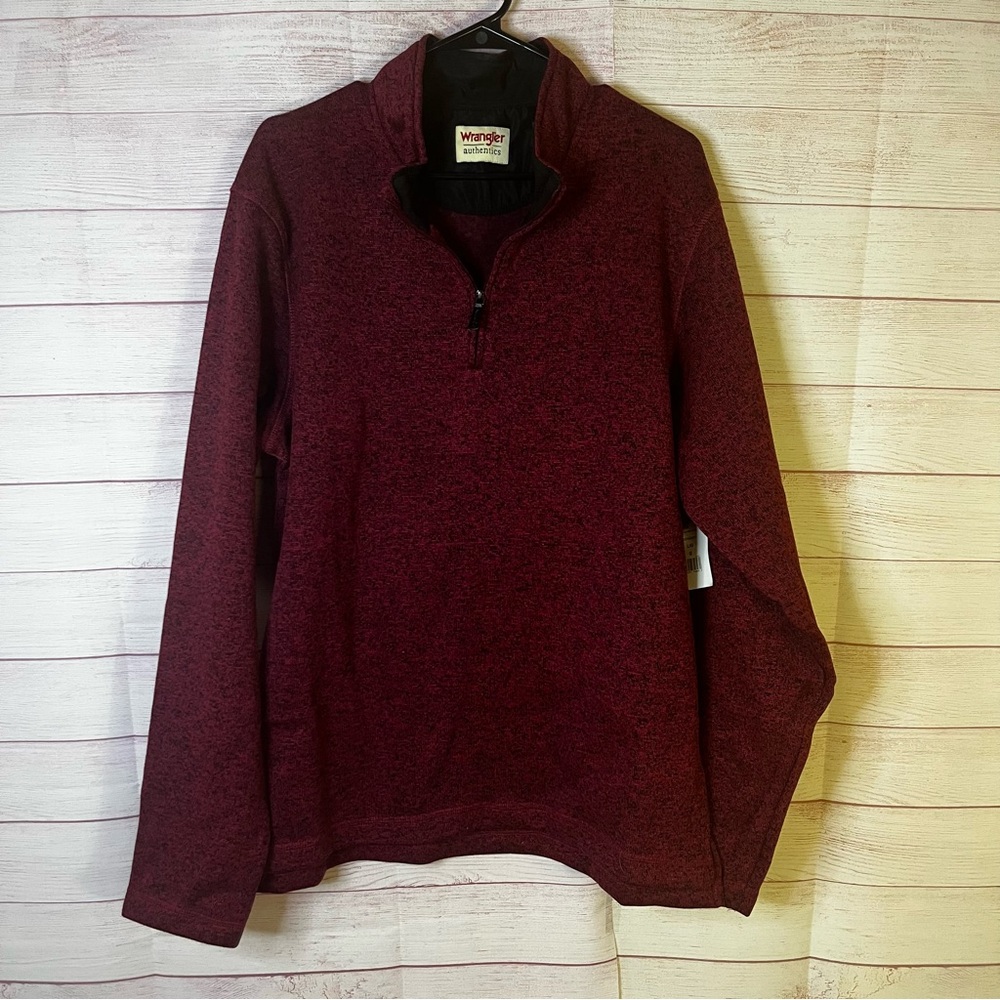 Wrangler‎ Authentic NEW Fleece Quarter-Zip Sweater Pull On Size Large